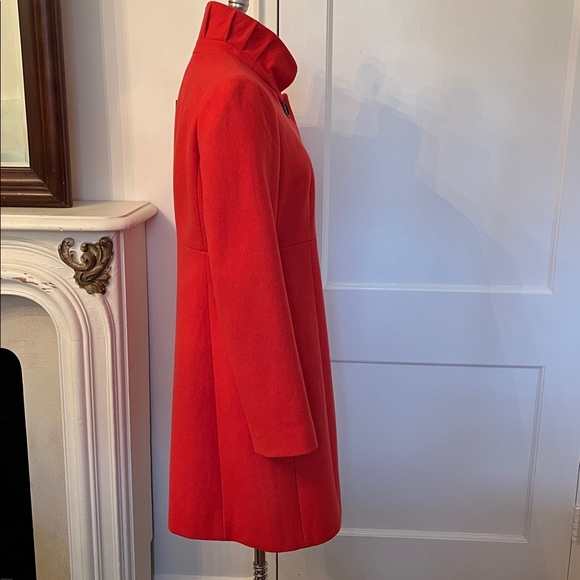 JCrew Coral Ruched Collar Wool Coat.  Size 10.  Great Used Condition. - Picture 4 of 15